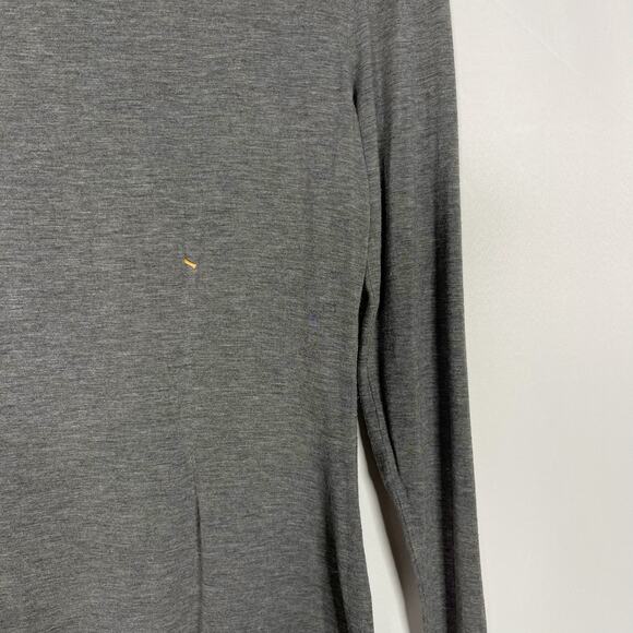 Kit and Ace Womens 6 Gray Square Striped Long Sleeve Tshirt Gold White Cashmere - Picture 6 of 11